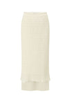 SWAYING 25 Early Autumn Double-layered patchwork skirt SW-SW25PF3B05C1-MB Beige